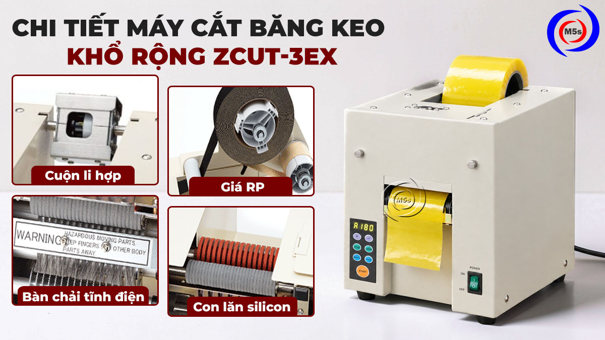 chi tiết máy cắt băng keo khổ rộng ZCUT-3EX