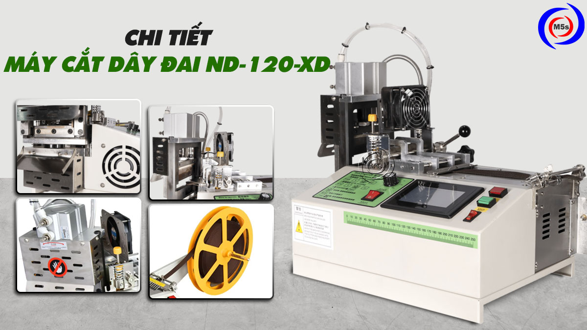 máy cắt dây đai tự động đa góc ND-120-XD 