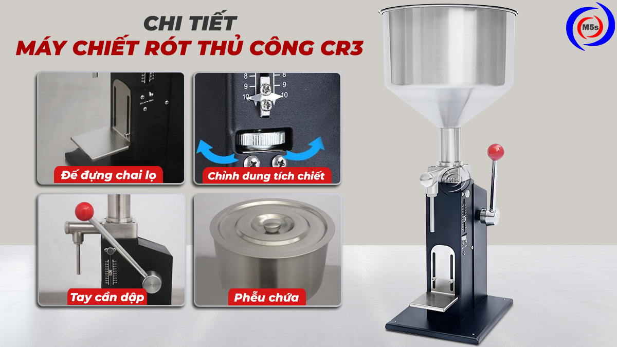 Chi tiết máy chiết rót thủ công cr3