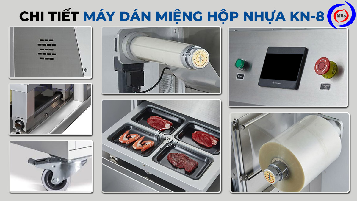 Chi tiết máy dán miệng hộp nhựa KN-8