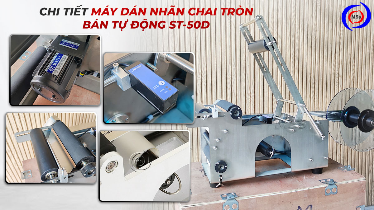 Các bộ phận của máy dán nhãn decal chai tròn ST-50D