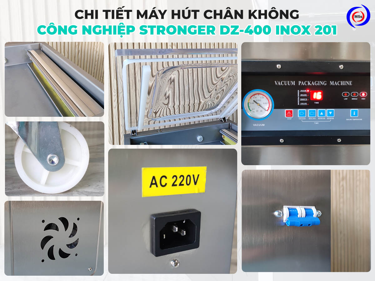 Máy đóng gói hút chân không công nghiệp DZ-400 inox 201