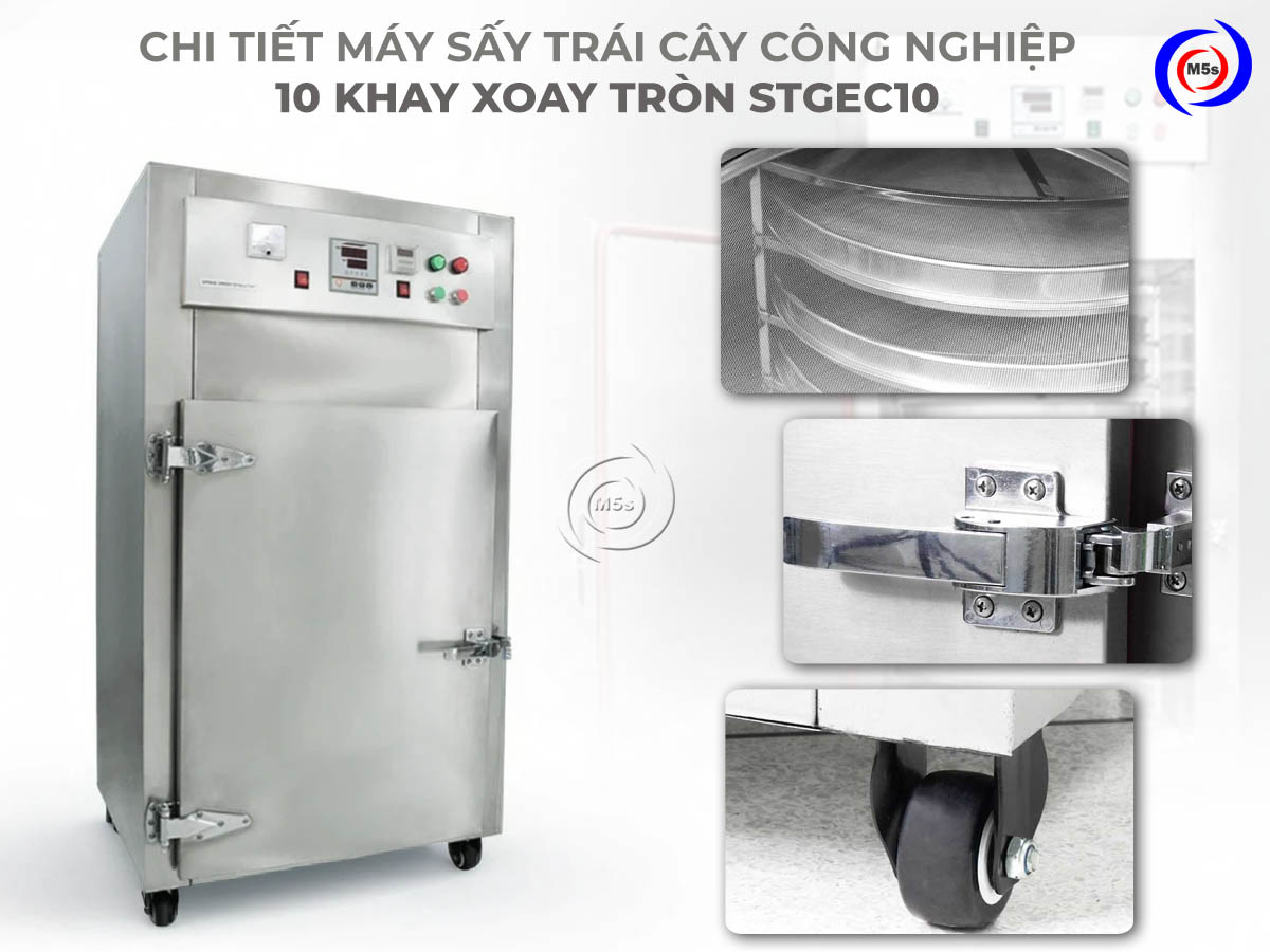 Chi tiết máy sấy thực phẩm 10 khay xoay tròn ST-GEC10 Chi tiết máy sấy thực phẩm 10 khay xoay tròn ST-GEC10