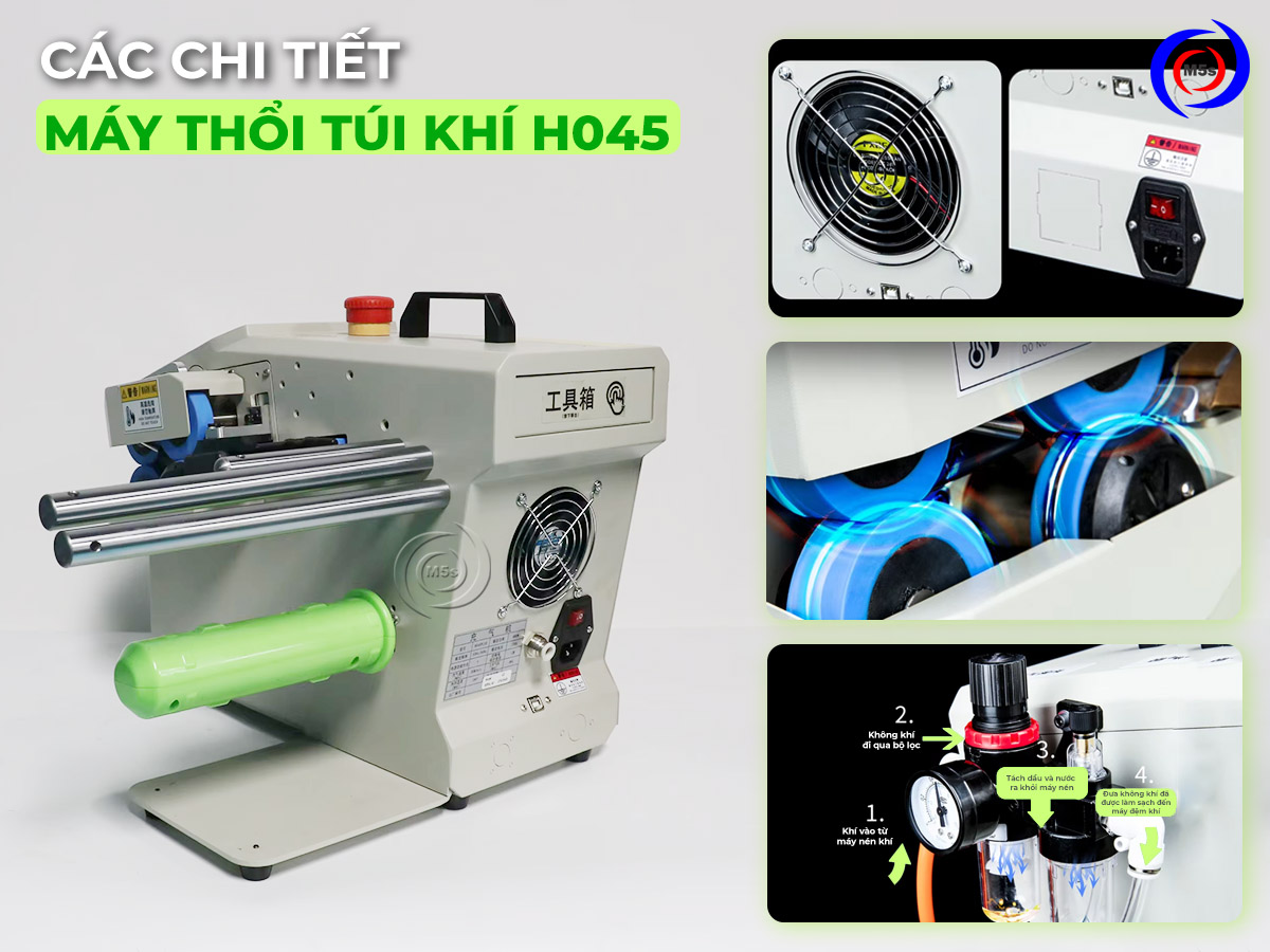 Các chi tiết của máy thổi túi khí H045 Các chi tiết của máy thổi túi khí H045