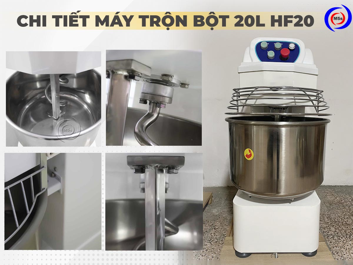Chi tiết máy trộn bột 20L HF20