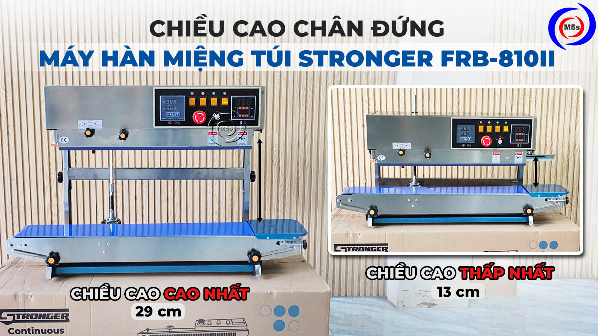 Chiều cao chân đứng của máy hàn miệng túi FRB-810II