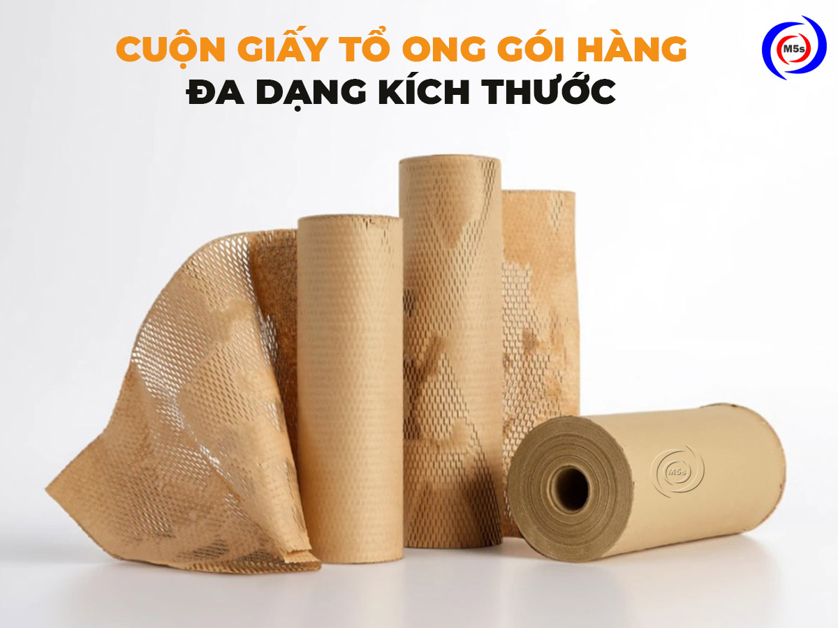 Cuộn giấy tổ ong gói hàng đa dạng kích thước