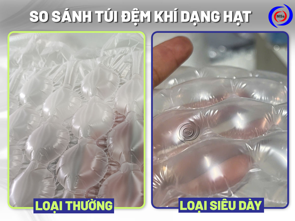 túi khí dạng hạt loại thường và loại dày