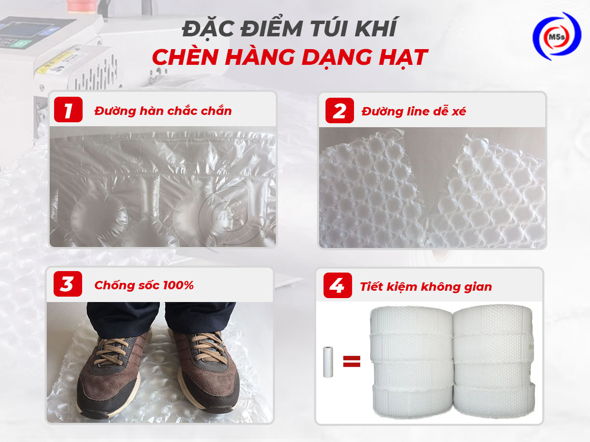 Đặc điểm túi khí chèn hàng dạng hạt