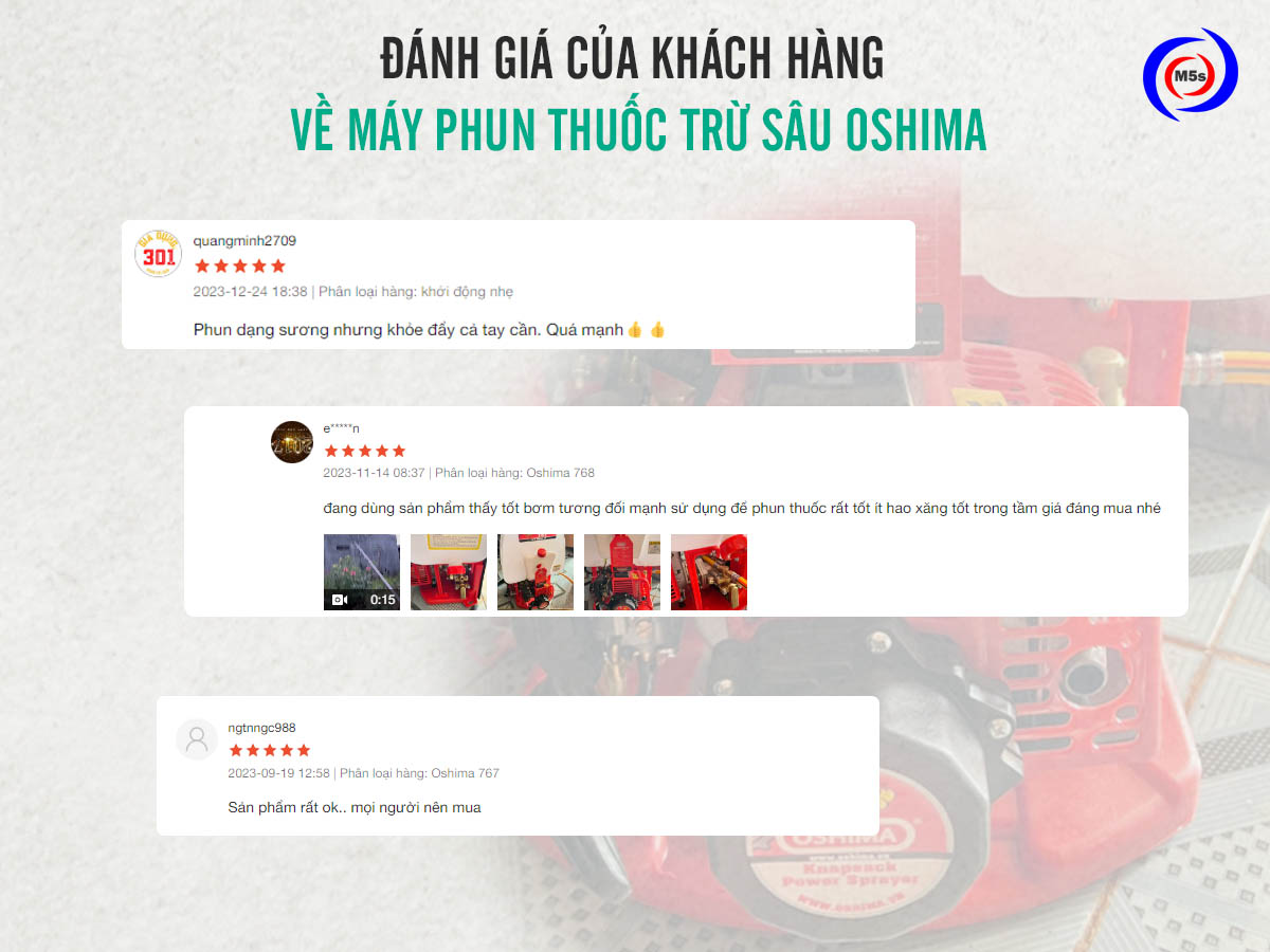 Đánh giá của khách hàng về máy phun thuốc trừ sâu Oshima