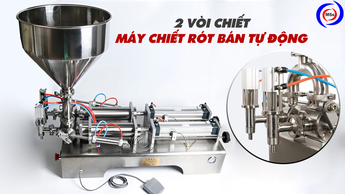 Đầu chiết máy chiết rót bán tự động 2 vòi CR5 Đầu chiết máy chiết rót bán tự động 2 vòi CR5