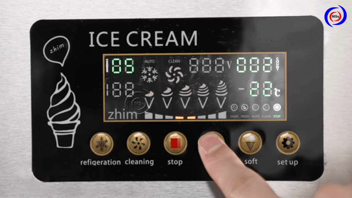 Điều chỉnh bảng điều khiển máy làm kem tươi