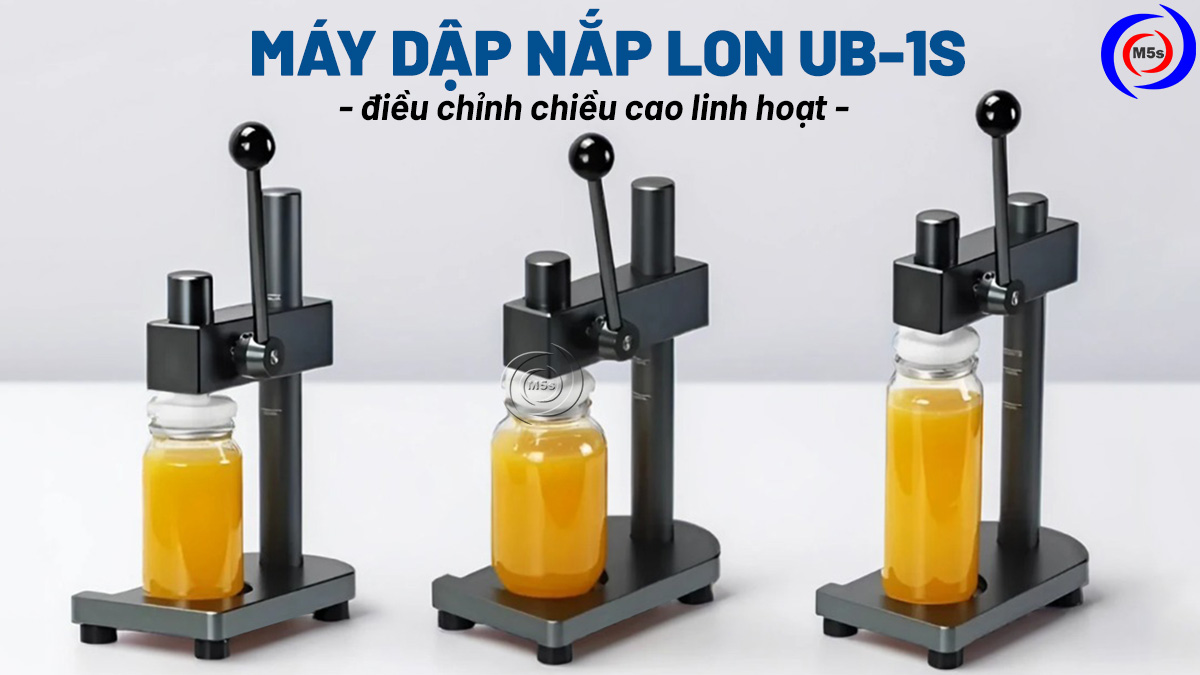 Máy dập nắp lon Unibar UB-1S điều chỉnh linh hoạt Máy dập nắp lon Unibar UB-1S điều chỉnh linh hoạt