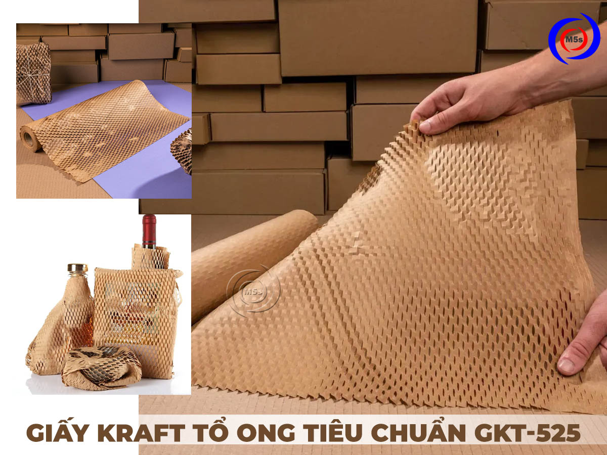 Độ kéo giãn giấy tổ ong kraft gói hàng màu nâu tiêu chuẩn 0.5 x 25m 