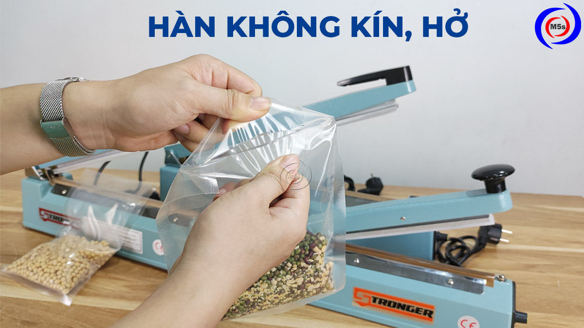 đường hàn miệng túi bị hở đường hàn miệng túi bị hở