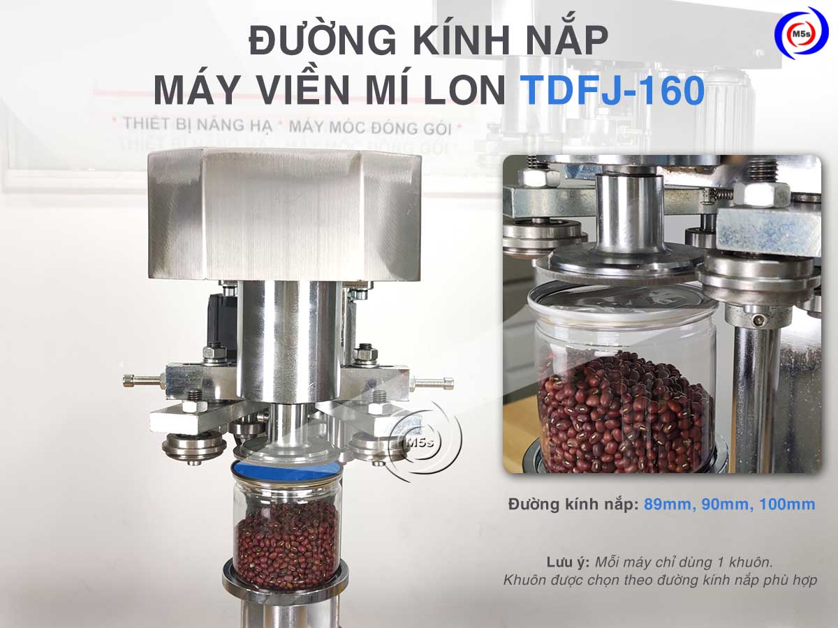 Đường kính máy đóng nắp lon TDFJ-160 Inox