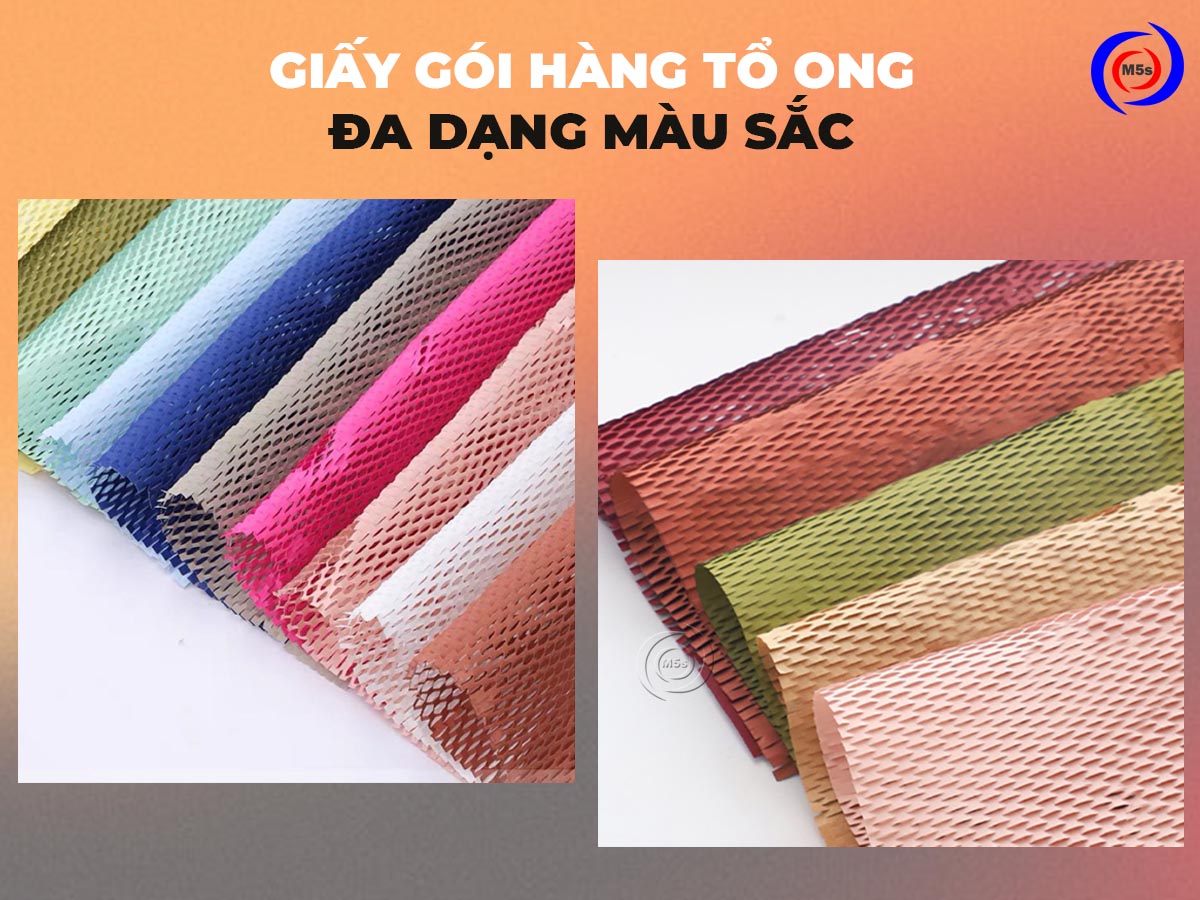 Giấy gói hàng tổ ong đa dạng màu sắc