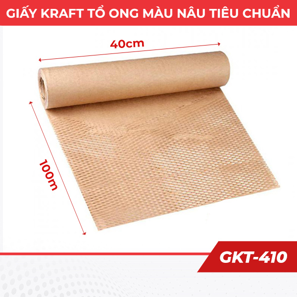 Giấy tổ ong gói màu nâu loại kraft tiêu chuẩn GKT-410