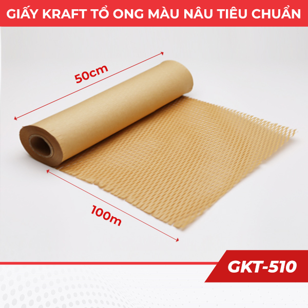 Giấy kraft tổ ong màu nâu tiêu chuẩn cuộn 50cm x 100m