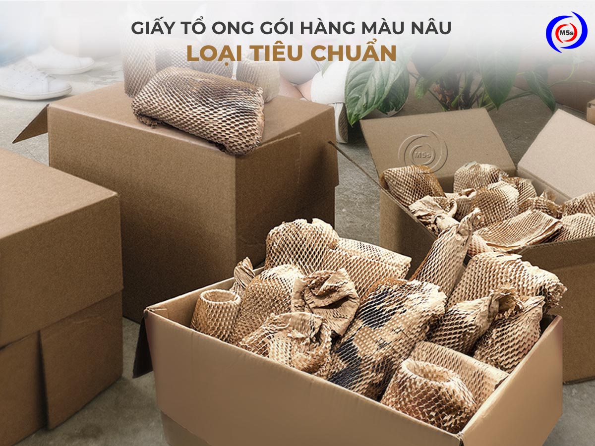 Giấy tổ ong gói hàng màu nâu loại tiêu chuẩn