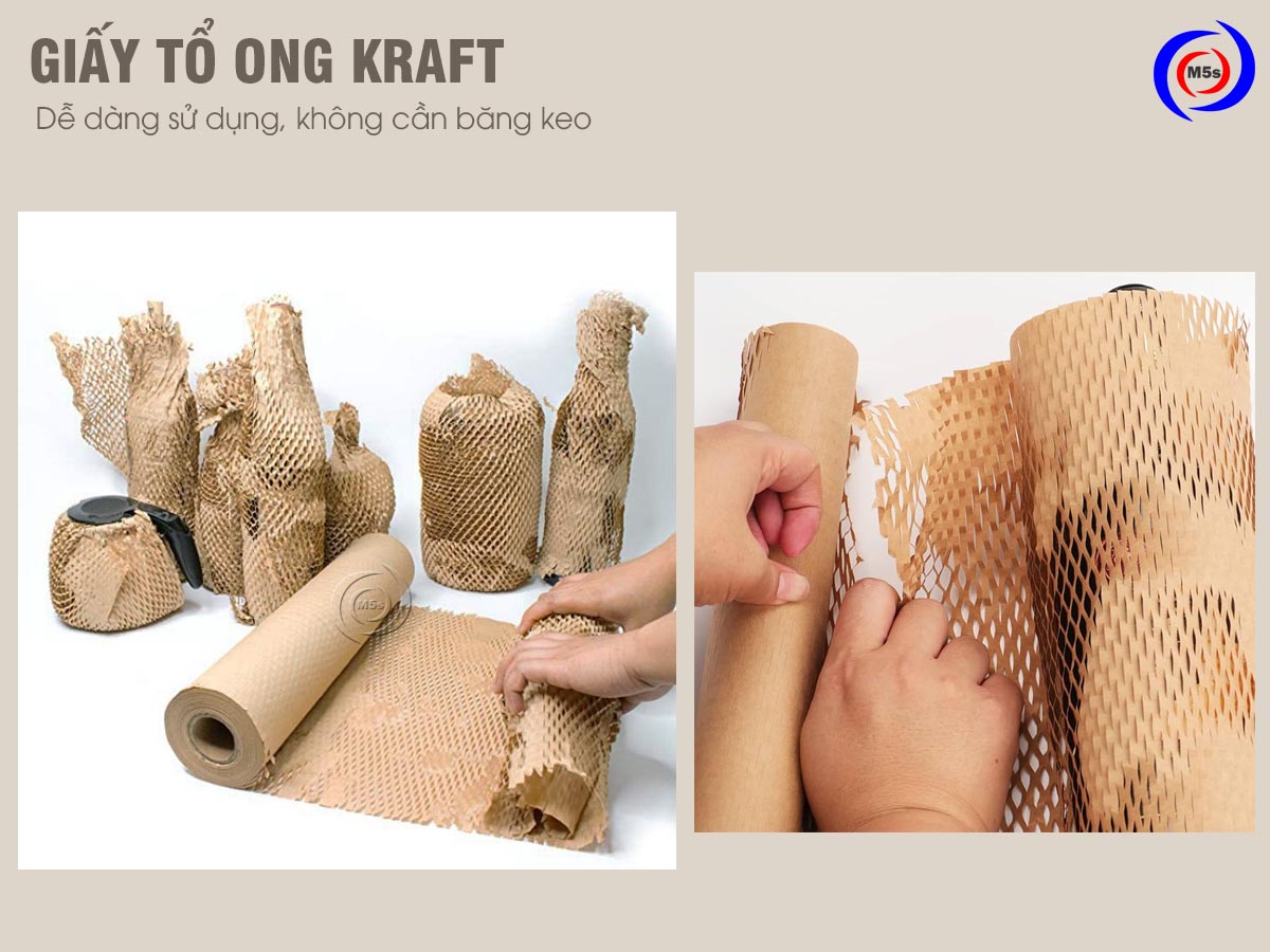 Giấy kraft tổ ong dễ dàng sử dụng mà không cần băng keo Giấy kraft tổ ong dễ dàng sử dụng mà không cần băng keo
