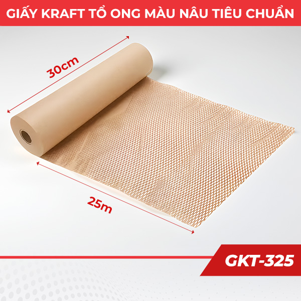 Giấy kraft tổ ong gói hàng màu nâu tiêu chuẩn GKT-325