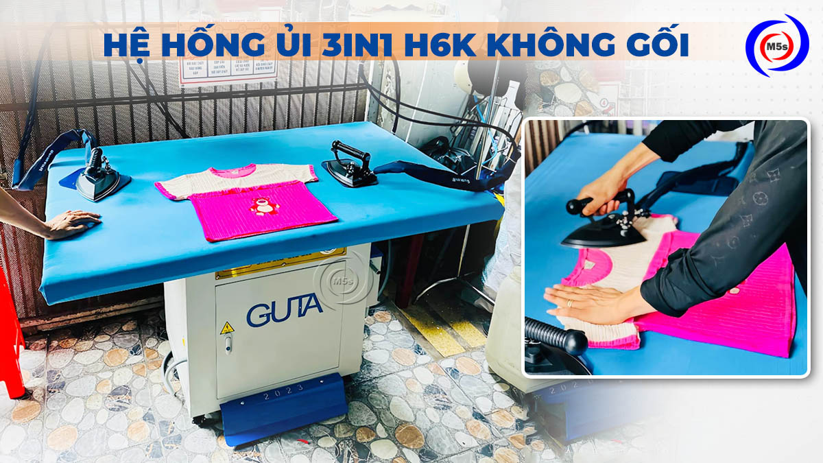 hệ thống ủi hơi hoàn chỉnh 3in1 6kW loại không gối
