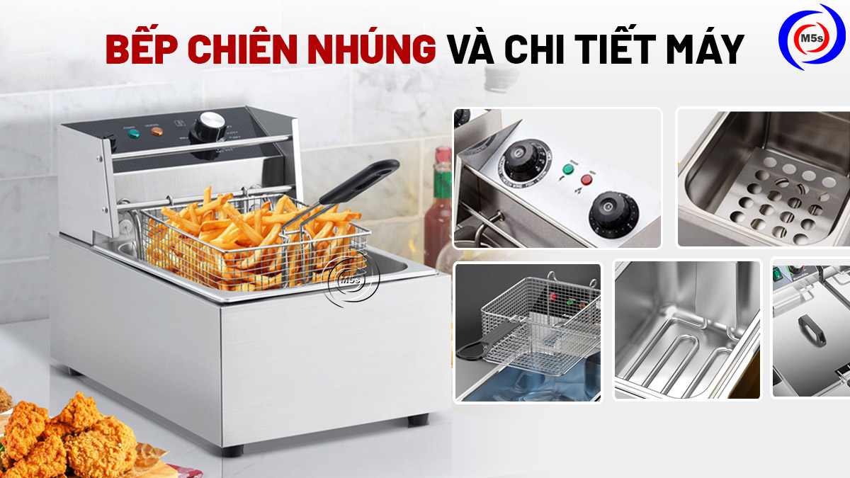 Các bộ phận của bếp chiên nhúng điện