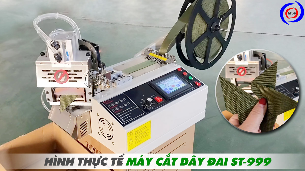 Hình thực tế máy cắt dây đai nhiệt st-999