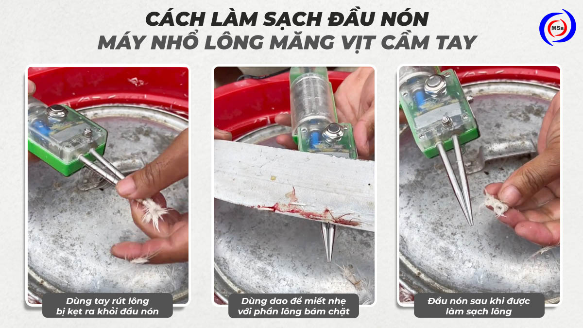 Hướng dẫn làm sạch đầu nón máy nhổ lông măng