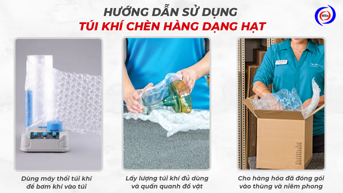 Sử dụng túi khí chèn hàng dạng hạt