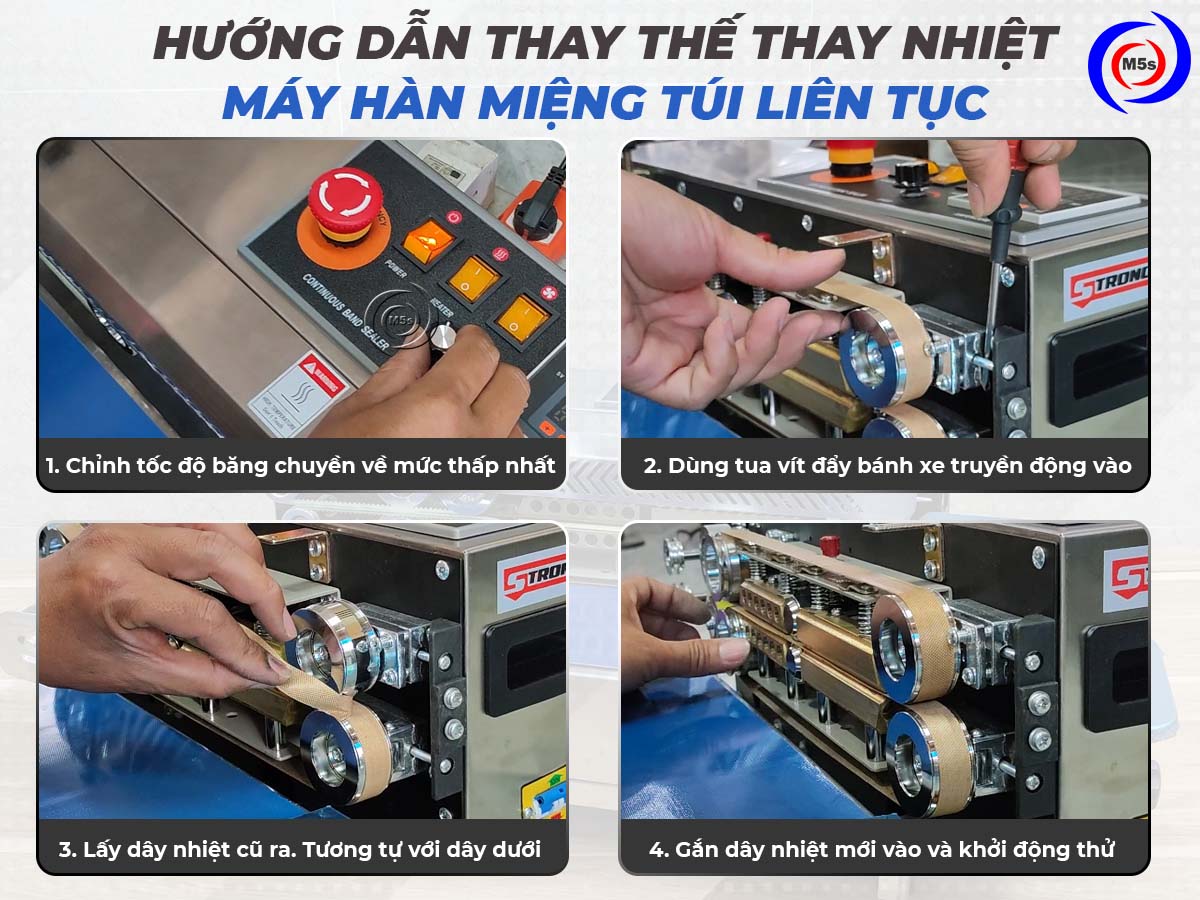 các bước thay dây nhiệt cho máy hàn miệng túi liên tục các bước thay dây nhiệt cho máy hàn miệng túi liên tục