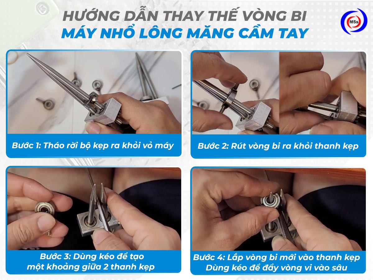 Hướng dẫn thay thế vòng bi máy nhổ lông măng vịt cầm tay