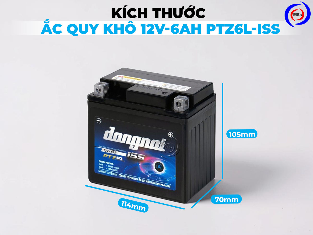kích thước ắc quy khô PTZ6L ISS kích thước ắc quy khô PTZ6L ISS