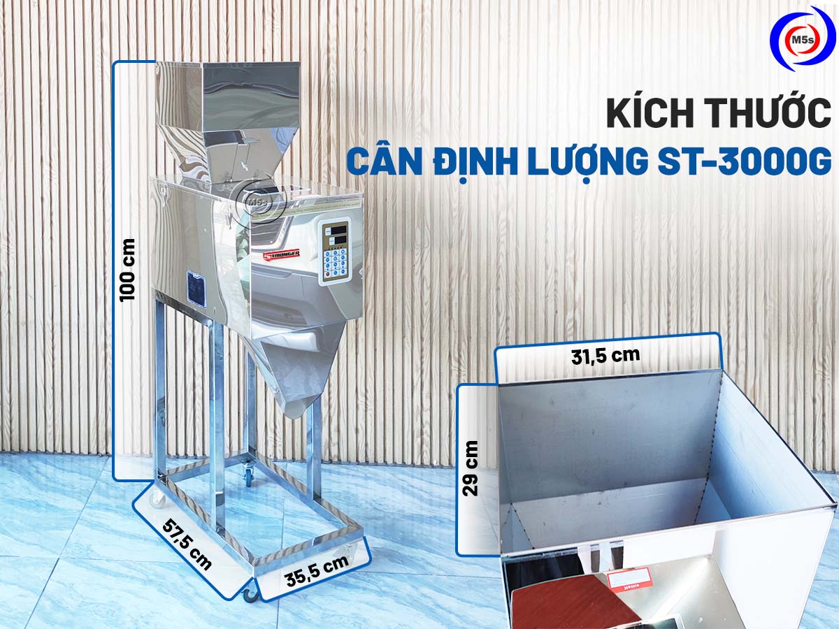 Kích thước cân định lượng 3000g Stronger Kích thước cân định lượng 3000g Stronger