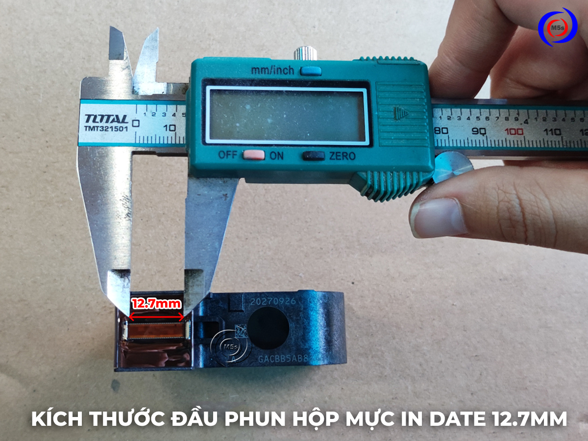 Kích thước đầu phun hộp mực in date