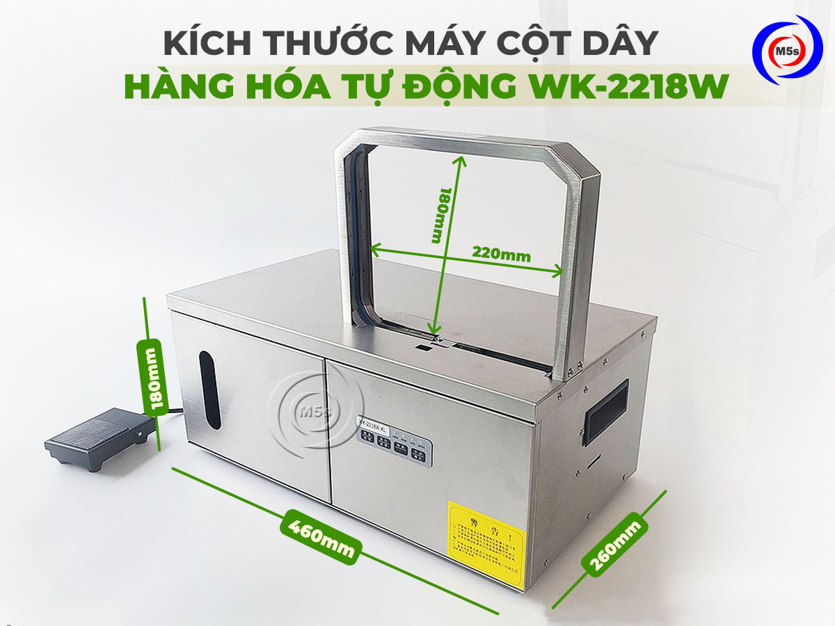 Kích thước máy cột dây hàng hóa tự động WK-2218W Kích thước máy cột dây hàng hóa tự động WK-2218W