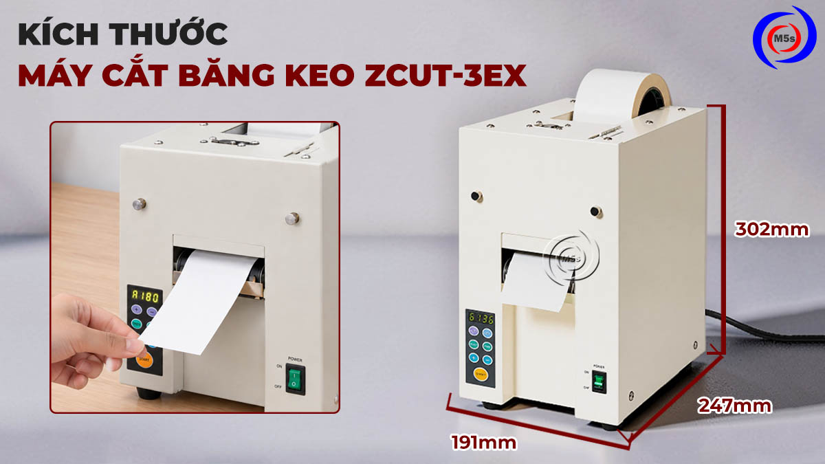 kích thước máy cắt băng keo ZCUT-3EX