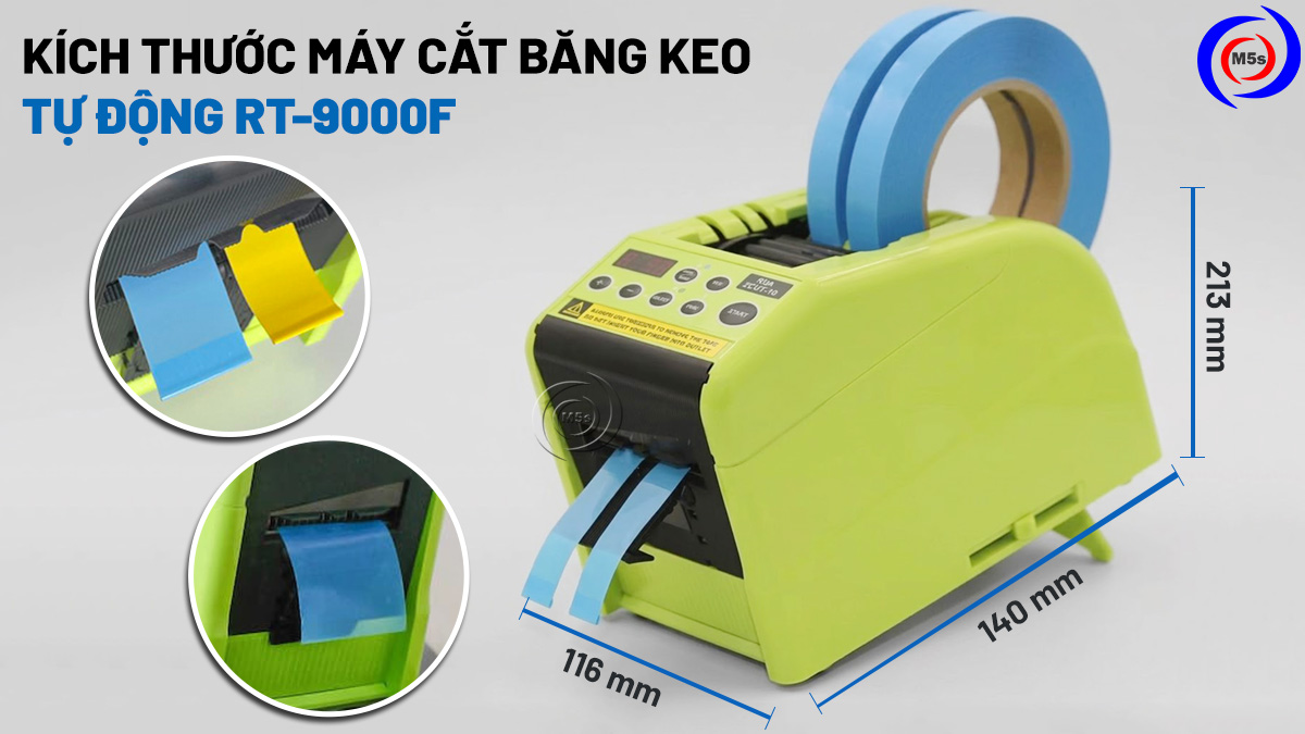 kích thước máy cắt băng keo tự động RT-9000F