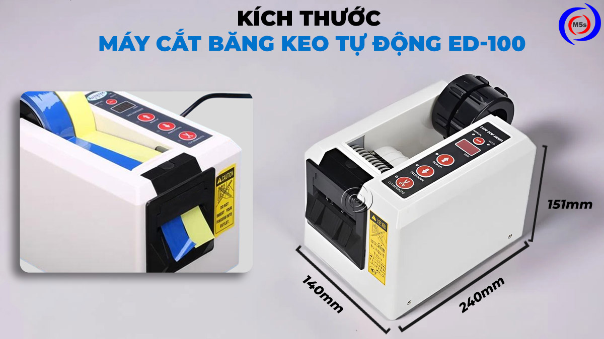 kích thước máy cắt băng keo tự động cuộn đôi ED-100