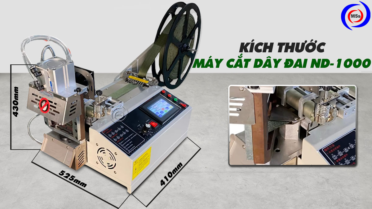 kích thước máy cắt đai dây tự động ND-1000