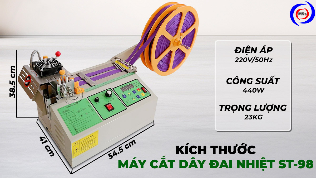 Kích thước máy cắt dây đai nhiệt ST-98 Kích thước máy cắt dây đai nhiệt ST-98