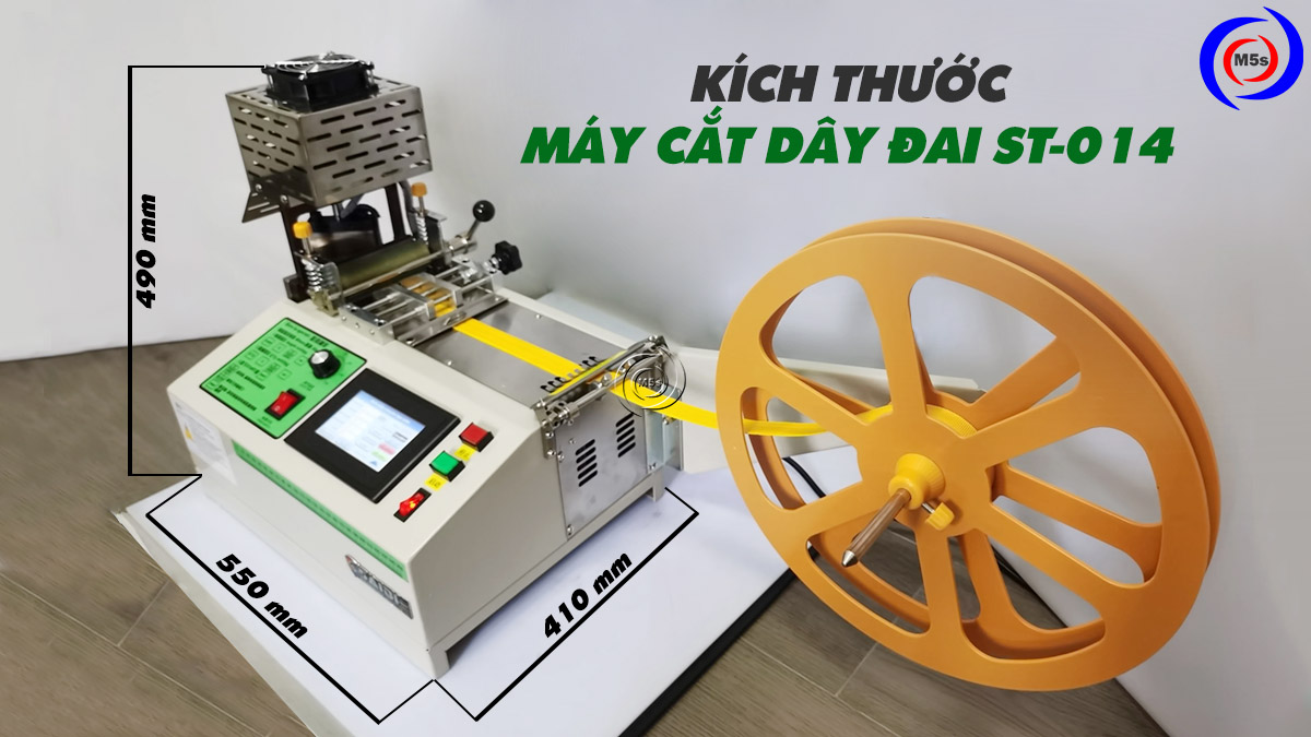 Kích thước máy cắt dây đai xéo góc ST-014