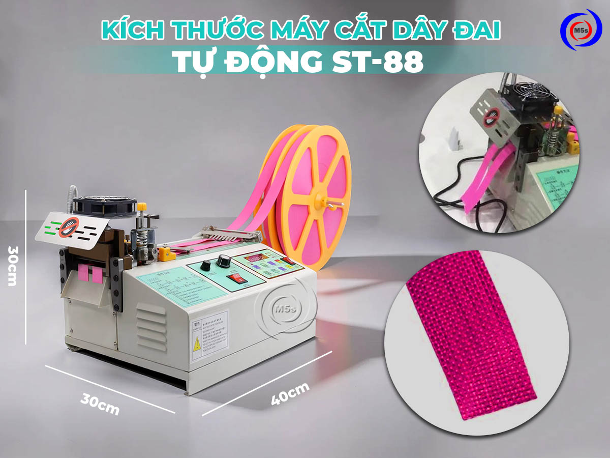 Kích thước máy cắt dây đai thẳng tự động ST-88 Kích thước máy cắt dây đai thẳng tự động ST-88