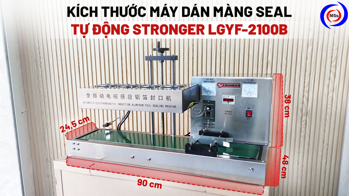 Kích thước máy dán màng seal tự động stronger LGYF-2100B