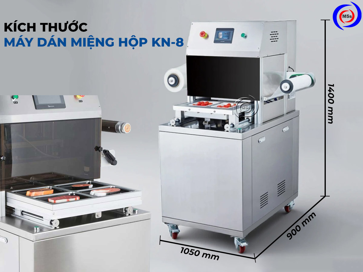 Kích thước máy dán miệng hộp KN-8