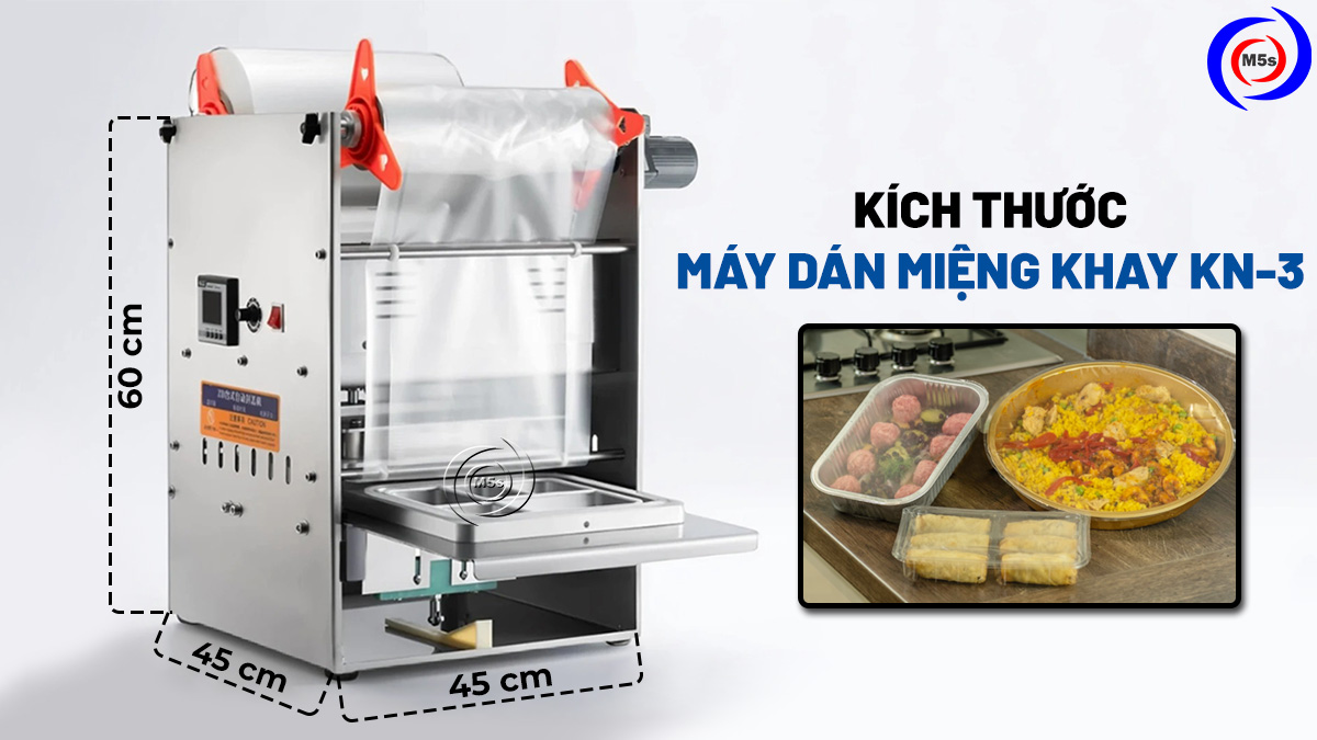 Kích thước máy dán miệng khay nhôm KN-3 Kích thước máy dán miệng khay nhôm KN-3