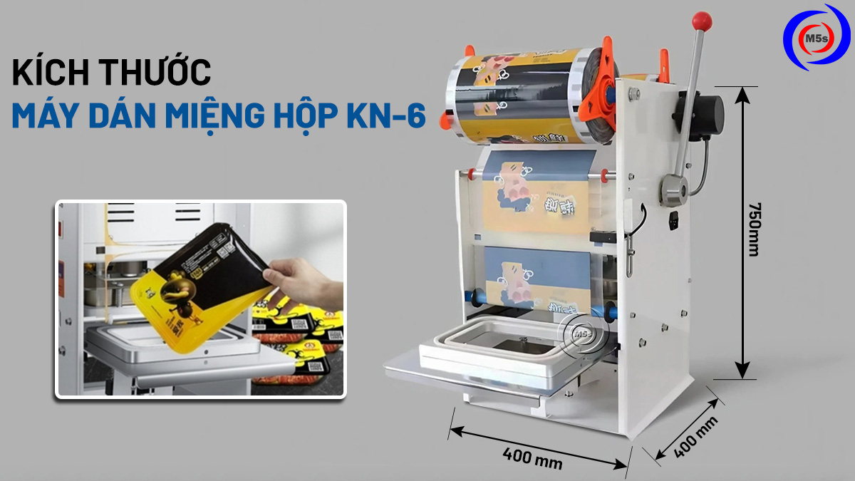 Kích thước máy dán miệng hộp KN-6 Kích thước máy dán miệng hộp KN-6
