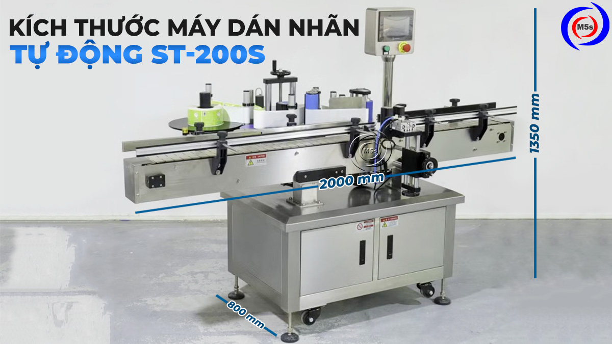 Kích thước máy dán nhãn decal tự động ST-200S Kích thước máy dán nhãn decal tự động ST-200S