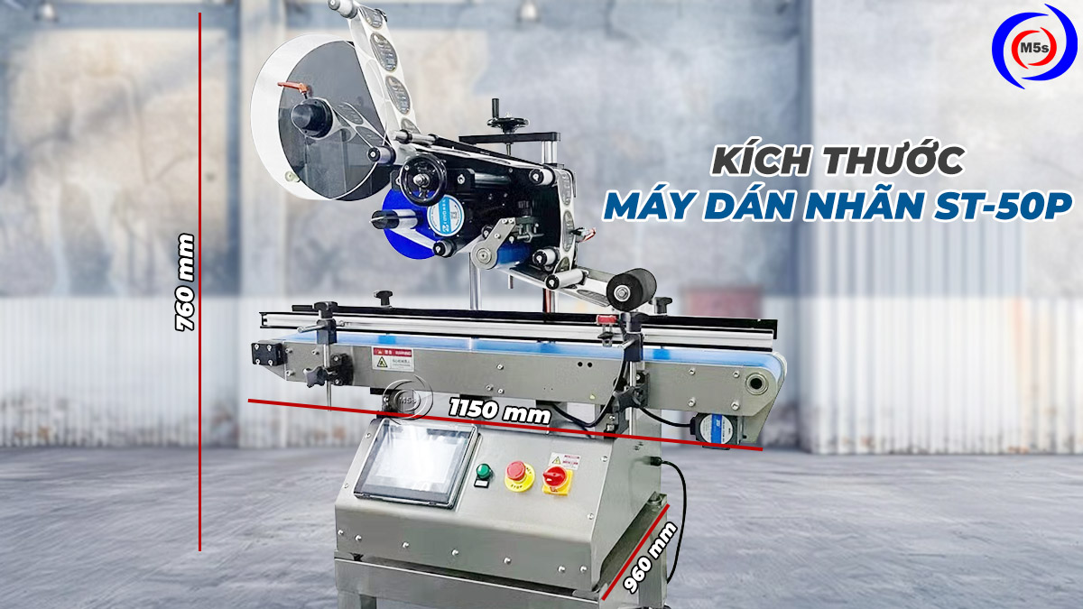 kích thước máy dán nhãn mặt phẳng tự động ST-50P kích thước máy dán nhãn mặt phẳng tự động ST-50P